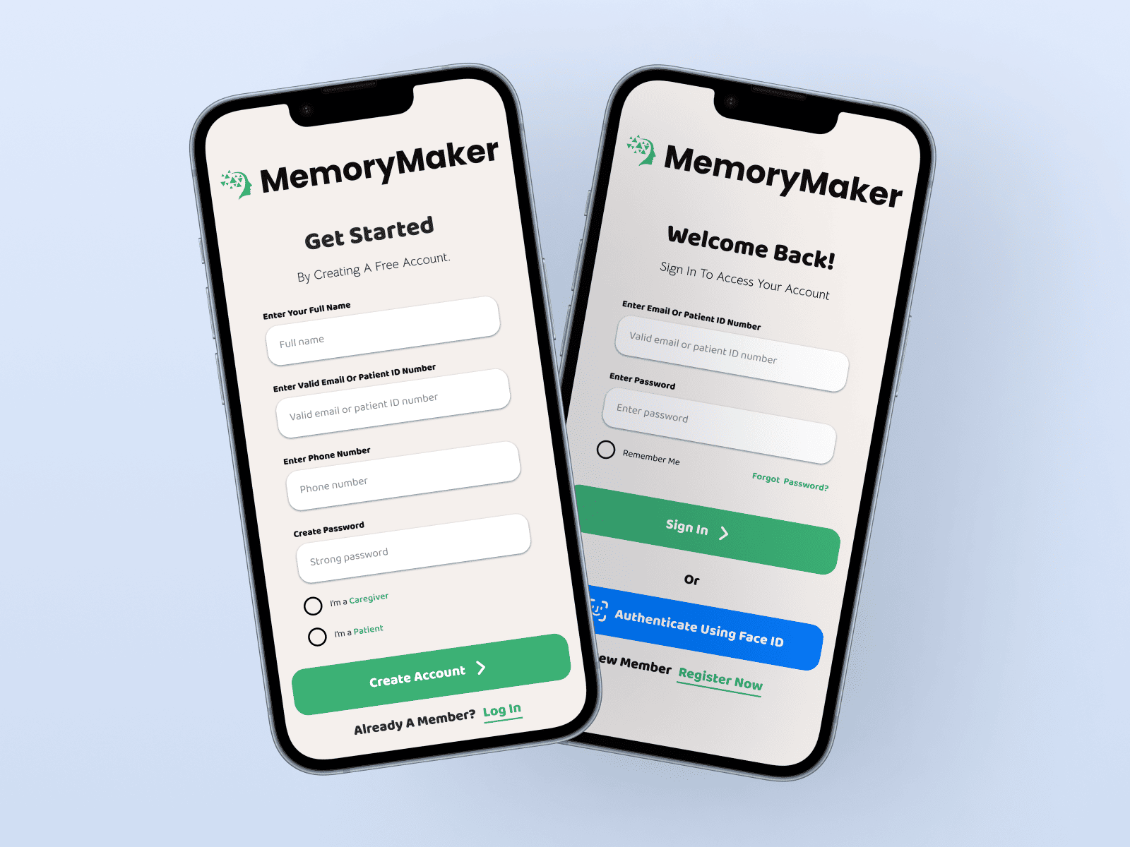 Patient UI Home Screen