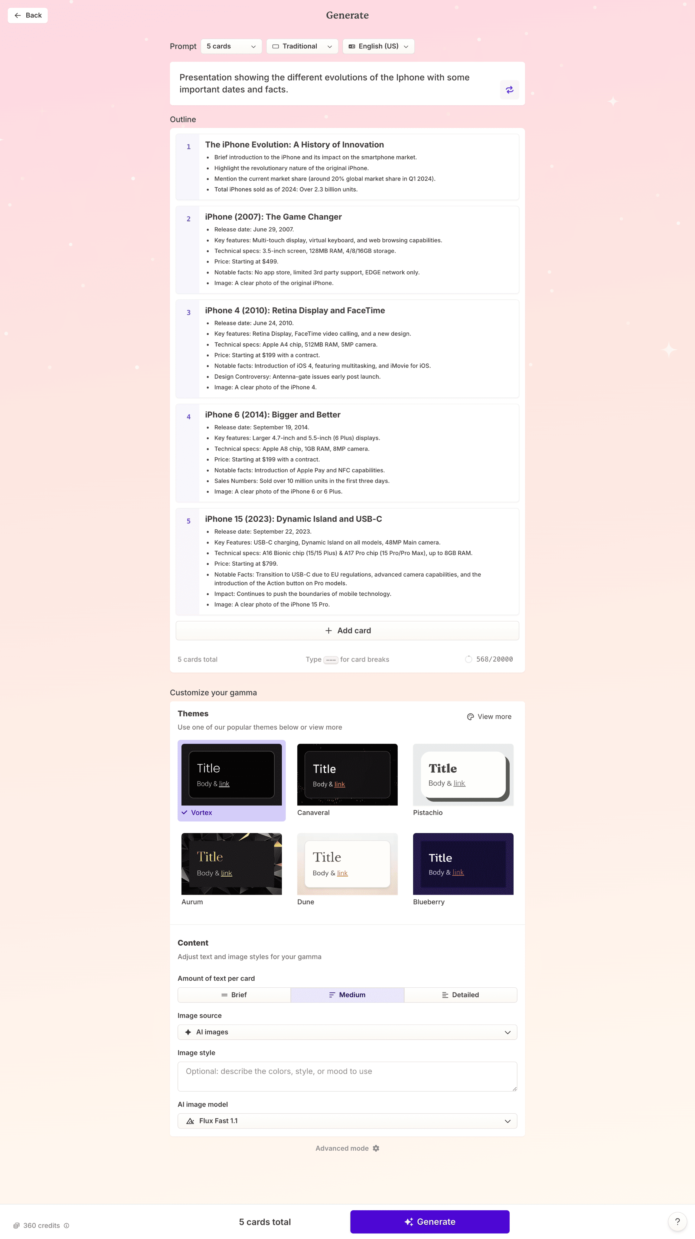 Gamma Presentation Outline UI Image